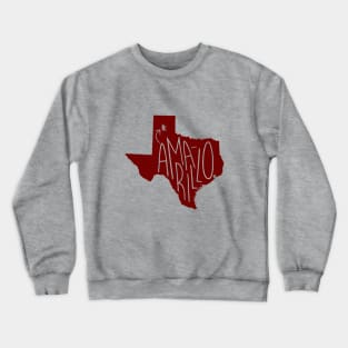 Amarillo, Texas (Red Ink) Crewneck Sweatshirt